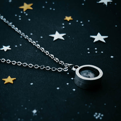 My Moon Chunky Petite Round Silver Pendant