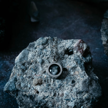 My Moon Chunky Petite Round Silver Pendant