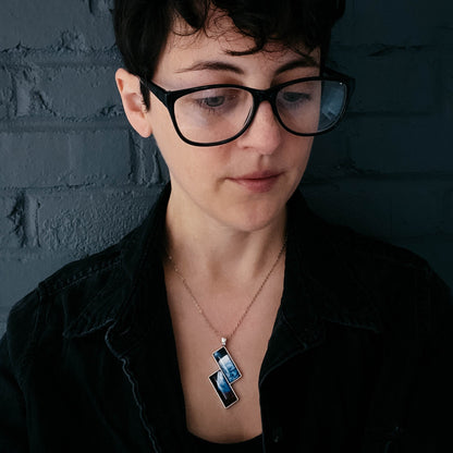 CLEARANCE Planetary Society LightSail 2 Image Rectangle Earth Necklace