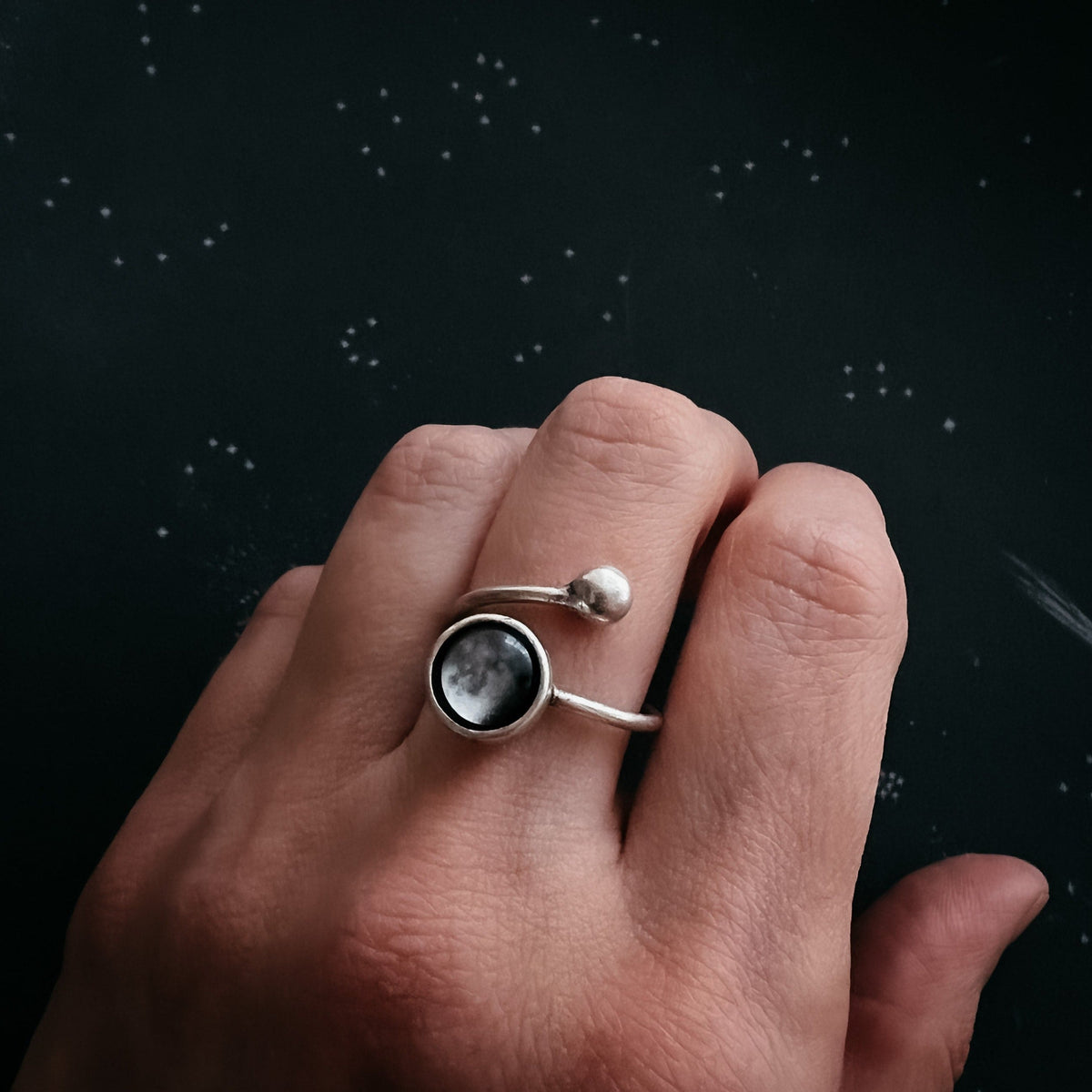 My Moon Custom Wrap Ring With Bead