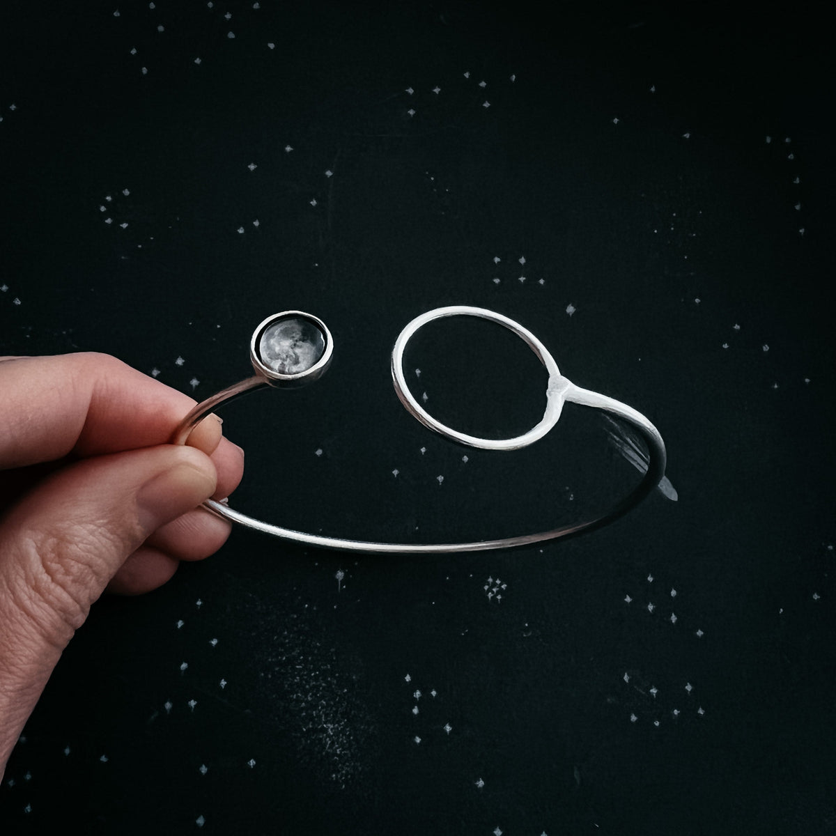 Personalized My Moon Bracelet With Circle Clasp