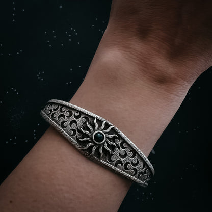 Solar Eclipse Bracelet With Black Opal
