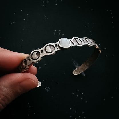 Moon Goddess Bracelet With Rainbow Moonstone