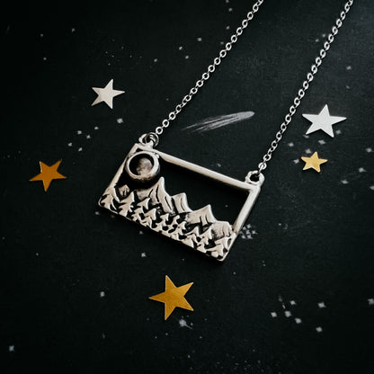 CLEARANCE My Moon Rises Over Landscape - Rectangle Pendant