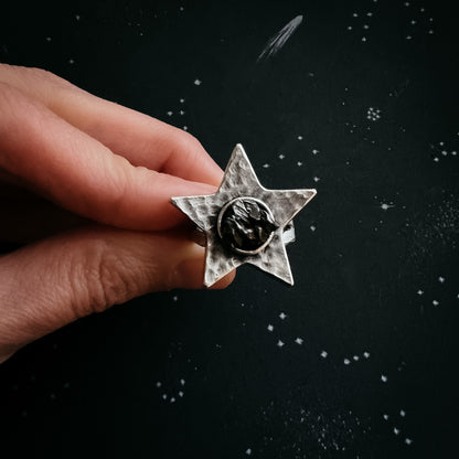 CLEARANCE Star Shaped Ring With Authentic Meteorite
