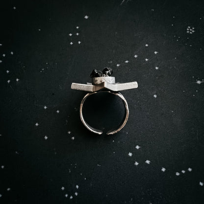 CLEARANCE Star Shaped Ring With Authentic Meteorite