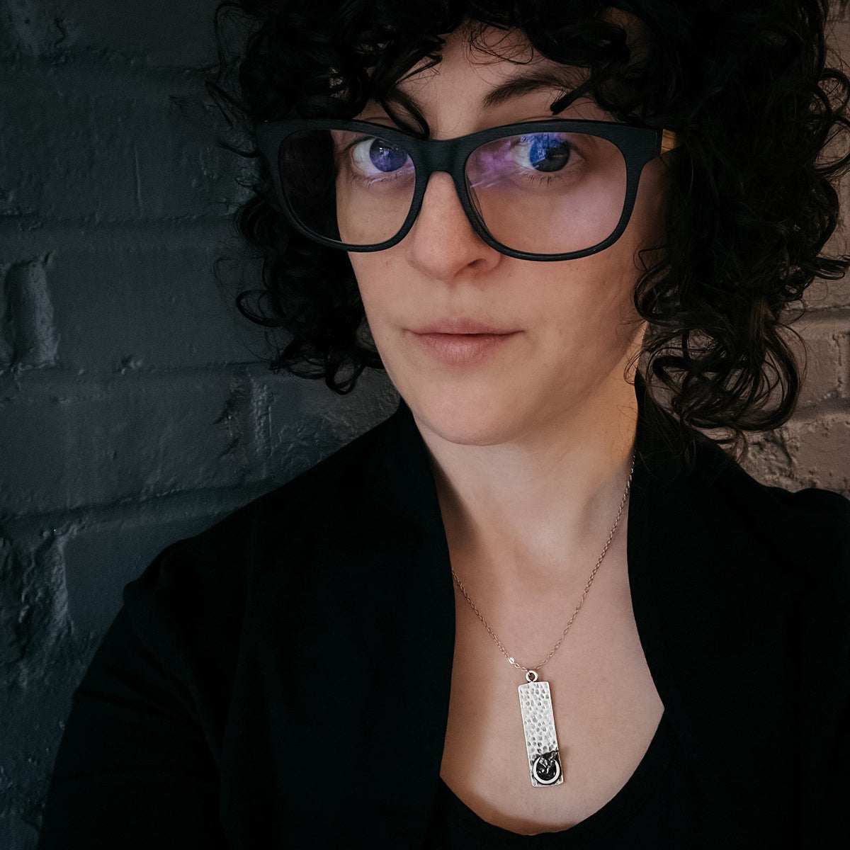 CLEARANCE Rectangle Pendant With Raw Meteorite