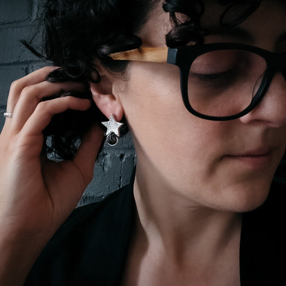 CLEARANCE Star Shaped Meteorite Stud Earrings