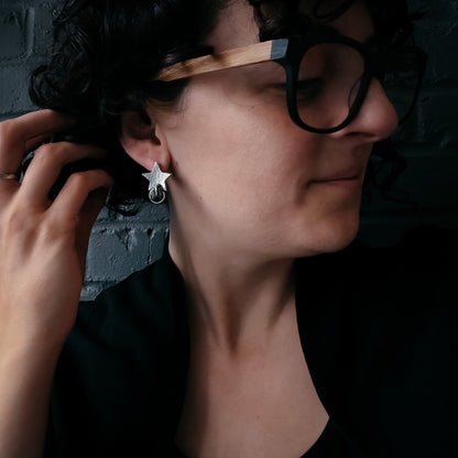 CLEARANCE Star Shaped Meteorite Stud Earrings