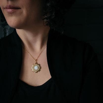 Lunar Witch Jewelry Set With Rainbow Moonstone