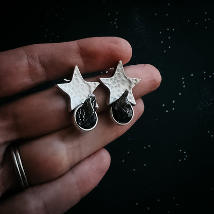 CLEARANCE Star Shaped Meteorite Stud Earrings