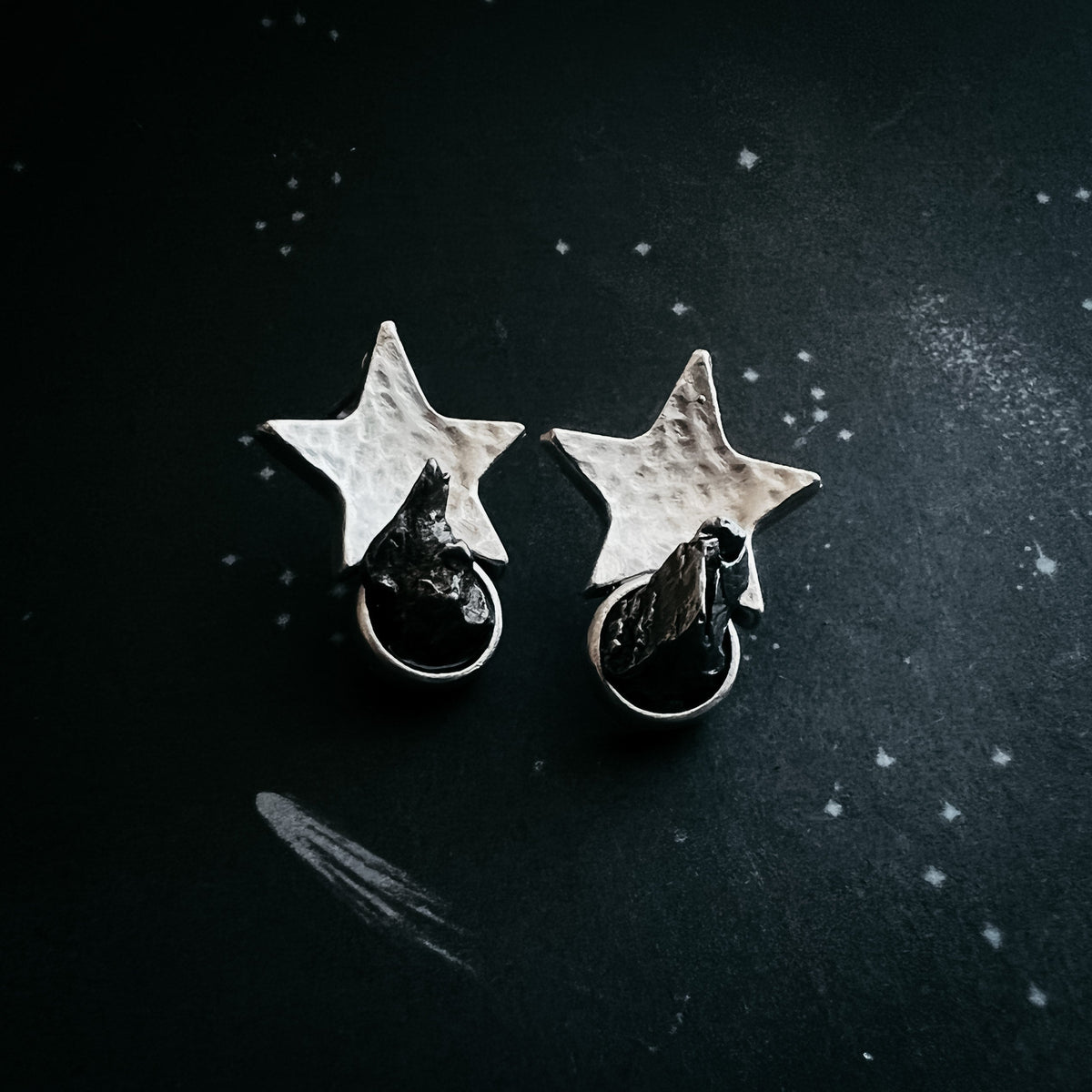 CLEARANCE Star Shaped Meteorite Stud Earrings