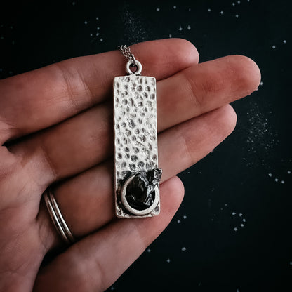 CLEARANCE Rectangle Pendant With Raw Meteorite