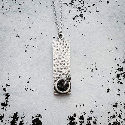 CLEARANCE Rectangle Pendant With Raw Meteorite