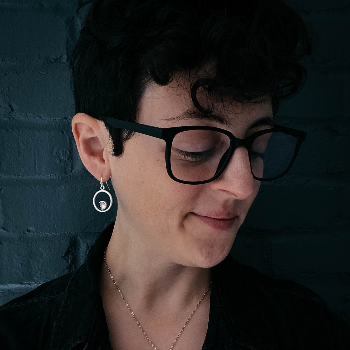 My Moon Circle Dangle Earrings