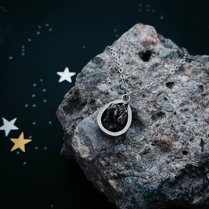 Small Teardrop Meteorite Pendant