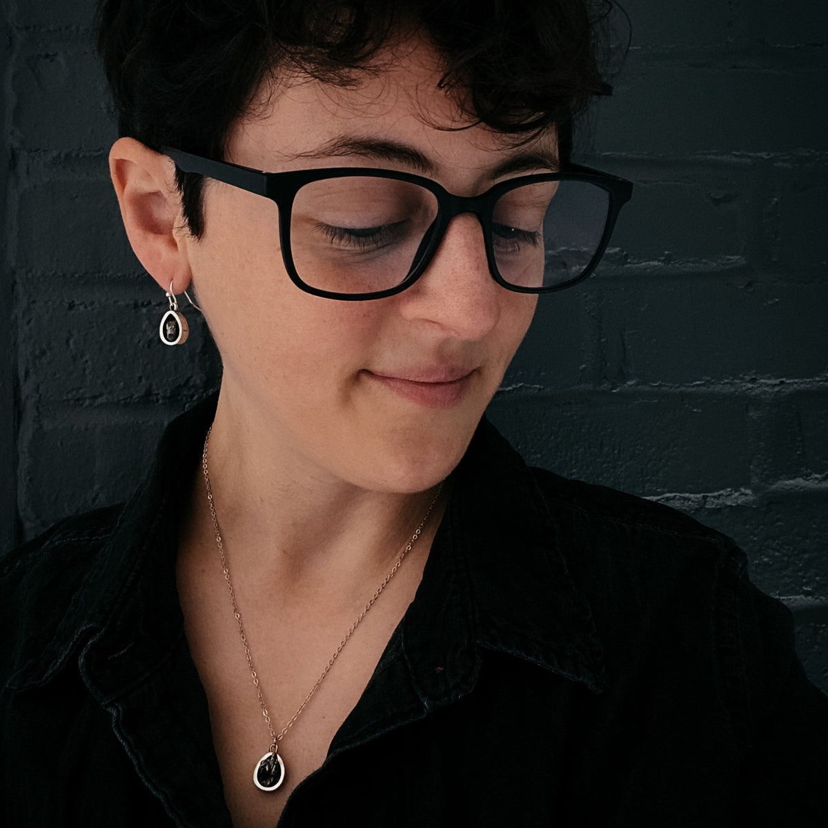 Small Teardrop Meteorite Pendant