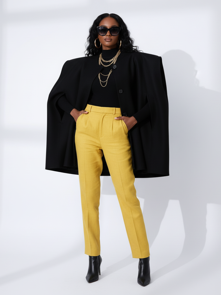 Irregular Woolen Hooded Cape, the Library | Women - BYMANYC ® New York