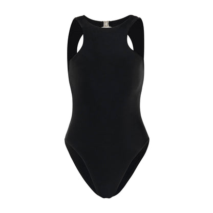 The Jupiter Open-Back Recycled One-Piece Swimsuit in Black