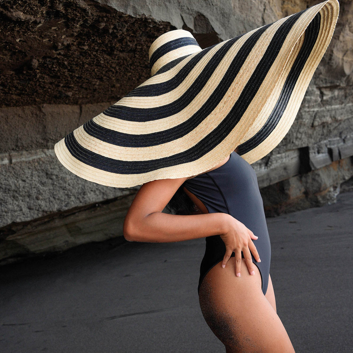 The Jupiter Open-Back Recycled One-Piece Swimsuit in Black