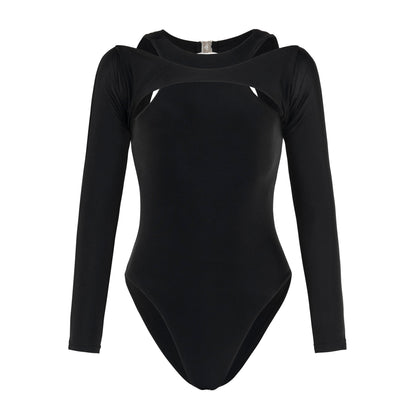 The Jupiter Open-Back Recycled Two-Piece Swimsuit in Black