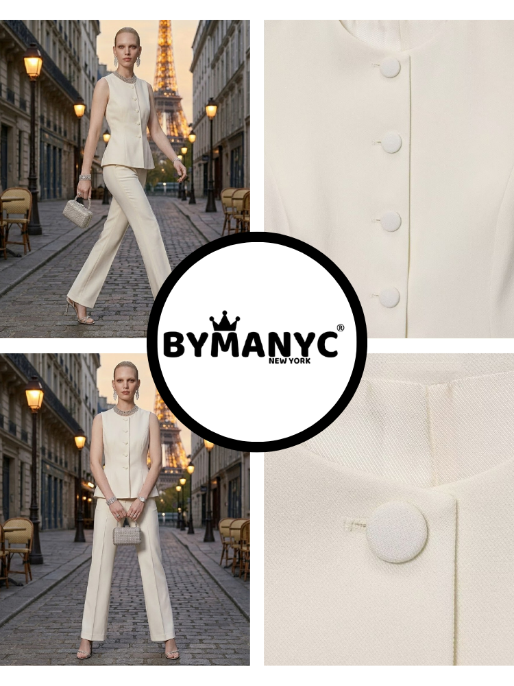 Jacket & Pants Set Women's TROCADÉRO GOLD New Collection PARIS LE MARAIS BYMANYC ® New York
