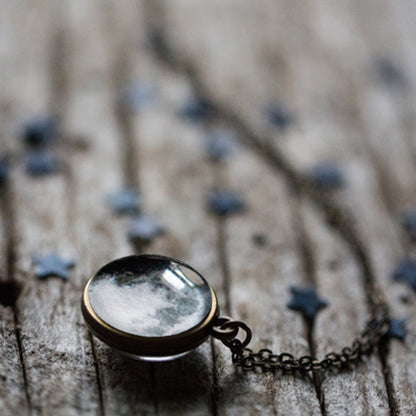 My Moon Double Sided Necklace With Two Custom Moon Dates