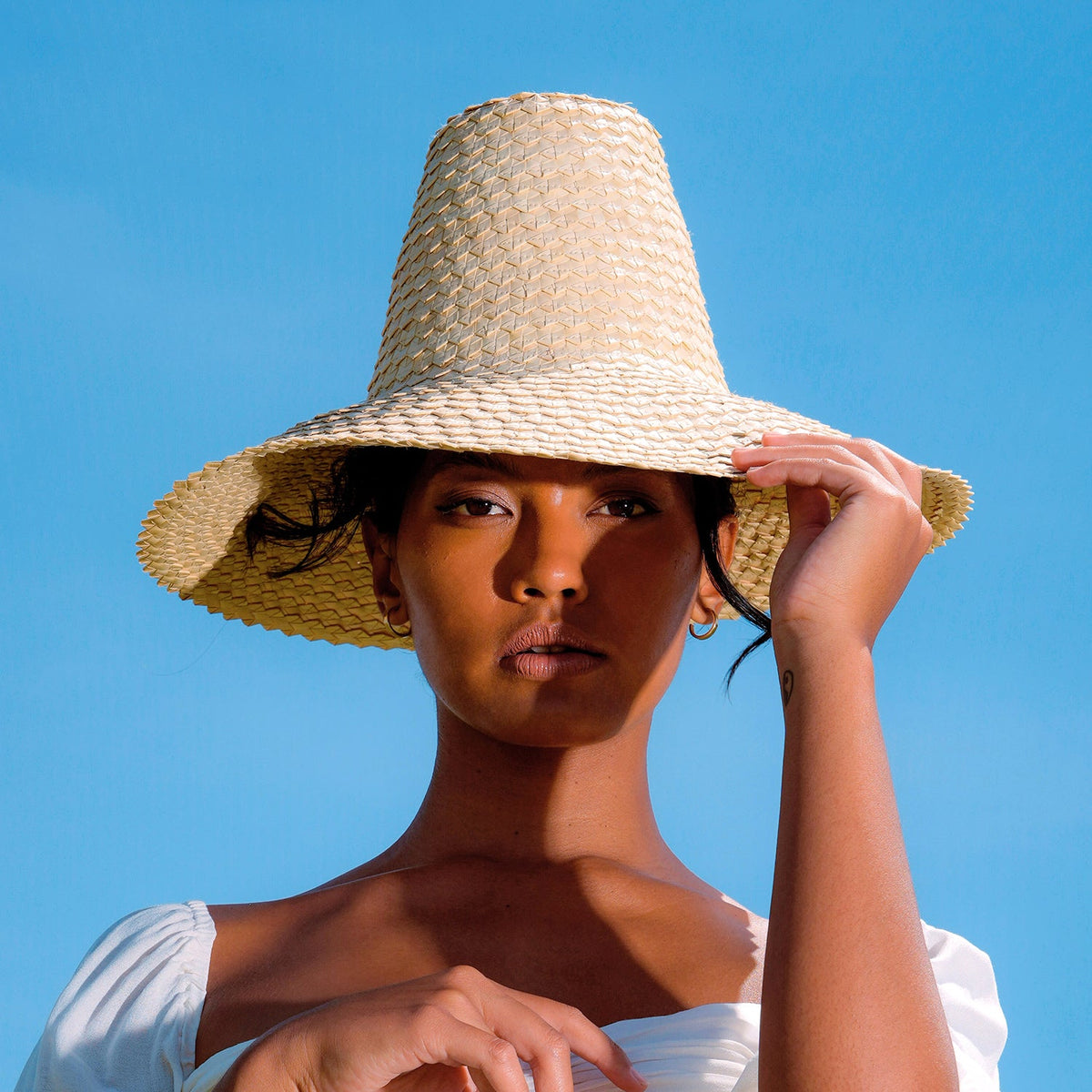 The Kemala Palm Straw Hat in Beige