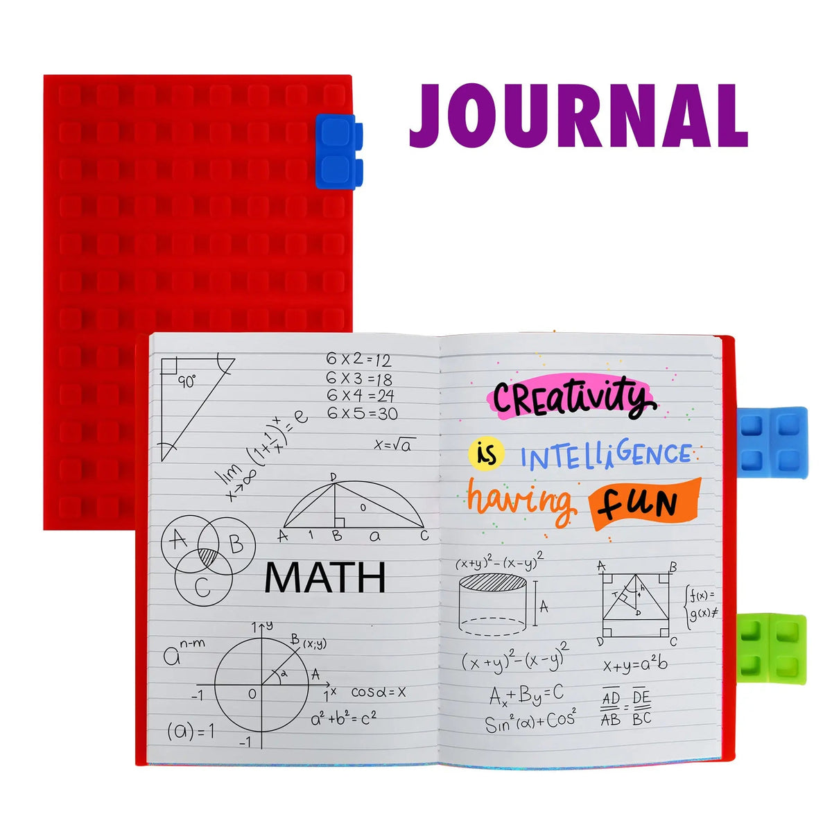 WAFF Journal (Large) With Lego-Like Cover With Add on Clips - Perfect Art Journal