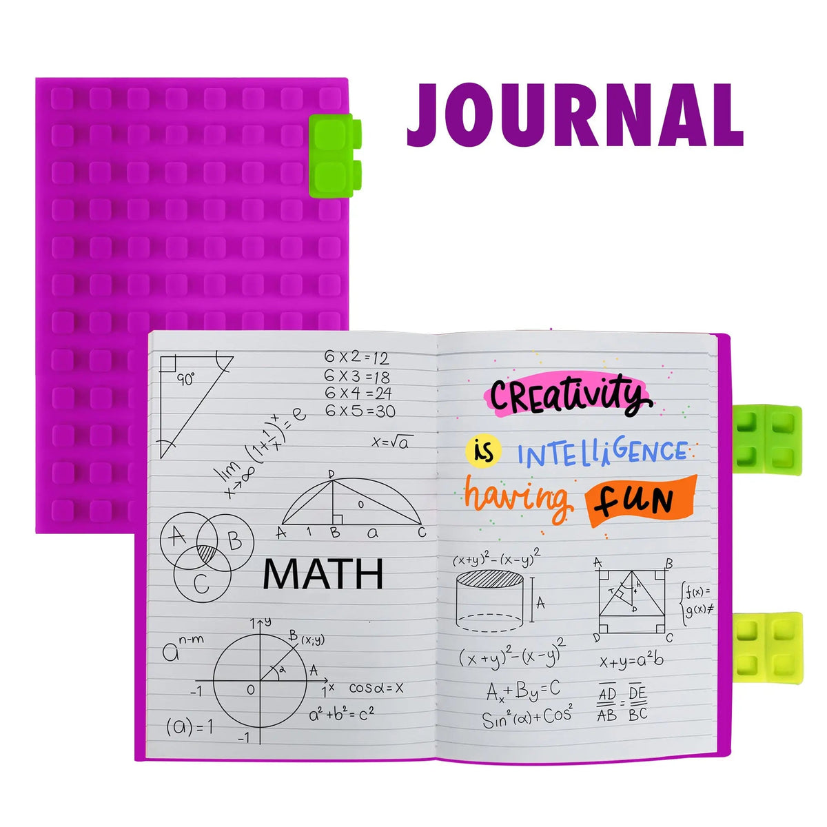 WAFF Journal (Large) With Lego-Like Cover With Add on Clips - Perfect Art Journal