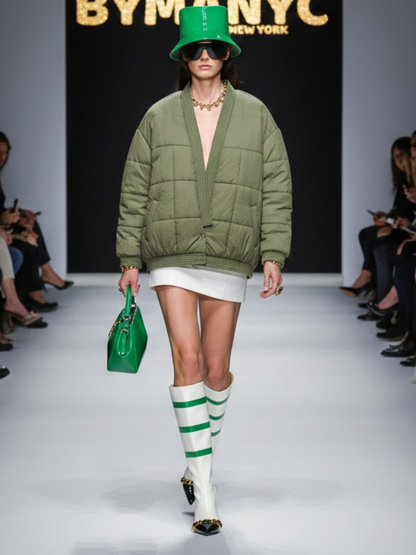 Kaki Zen Puffer Bomber • SOHO New Collection BYMANYC ® New York