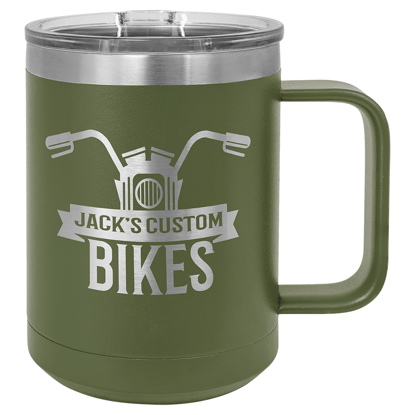 Polar Camel 15 Oz. Olive Green Vacuum Insulated Mug With Slider Lid