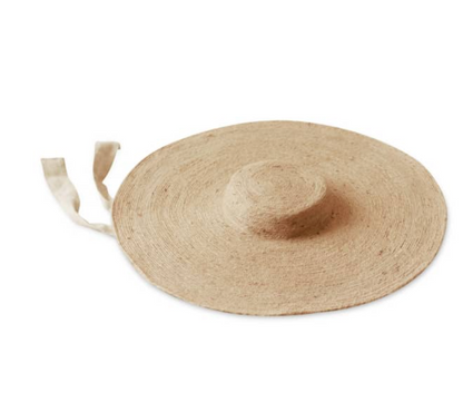 LOLA Wide Brim Jute Straw Hat in Natural Beige