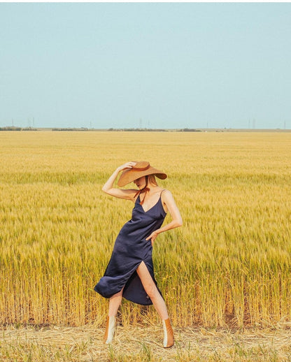LOLA Wide Brim Jute Straw Hat in Havana Brown