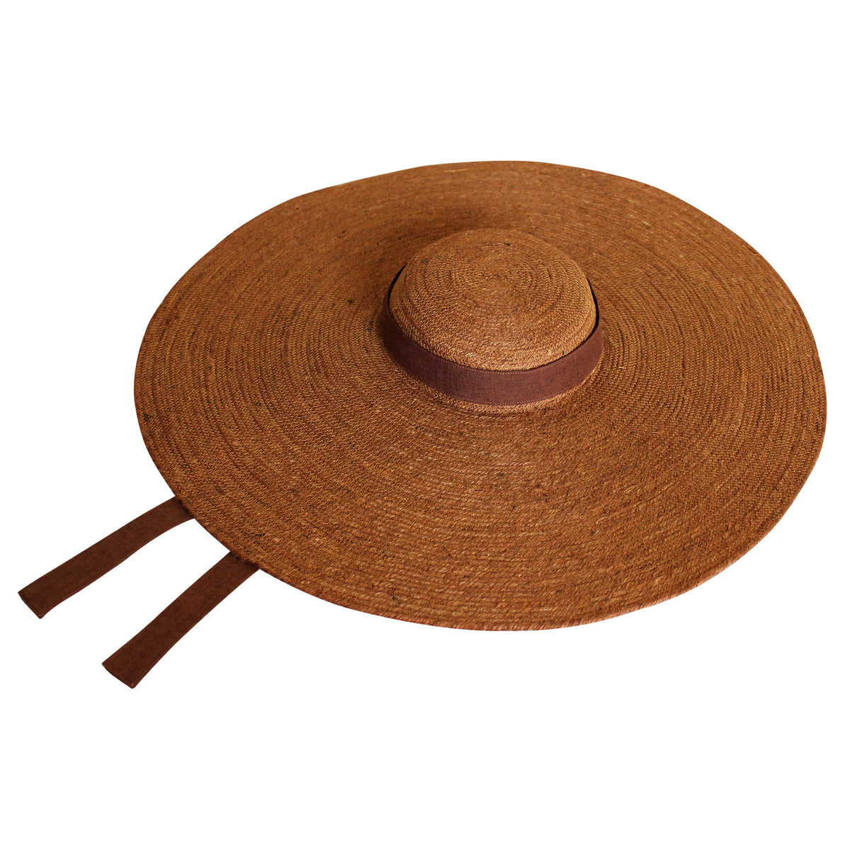LOLA Wide Brim Jute Straw Hat in Havana Brown