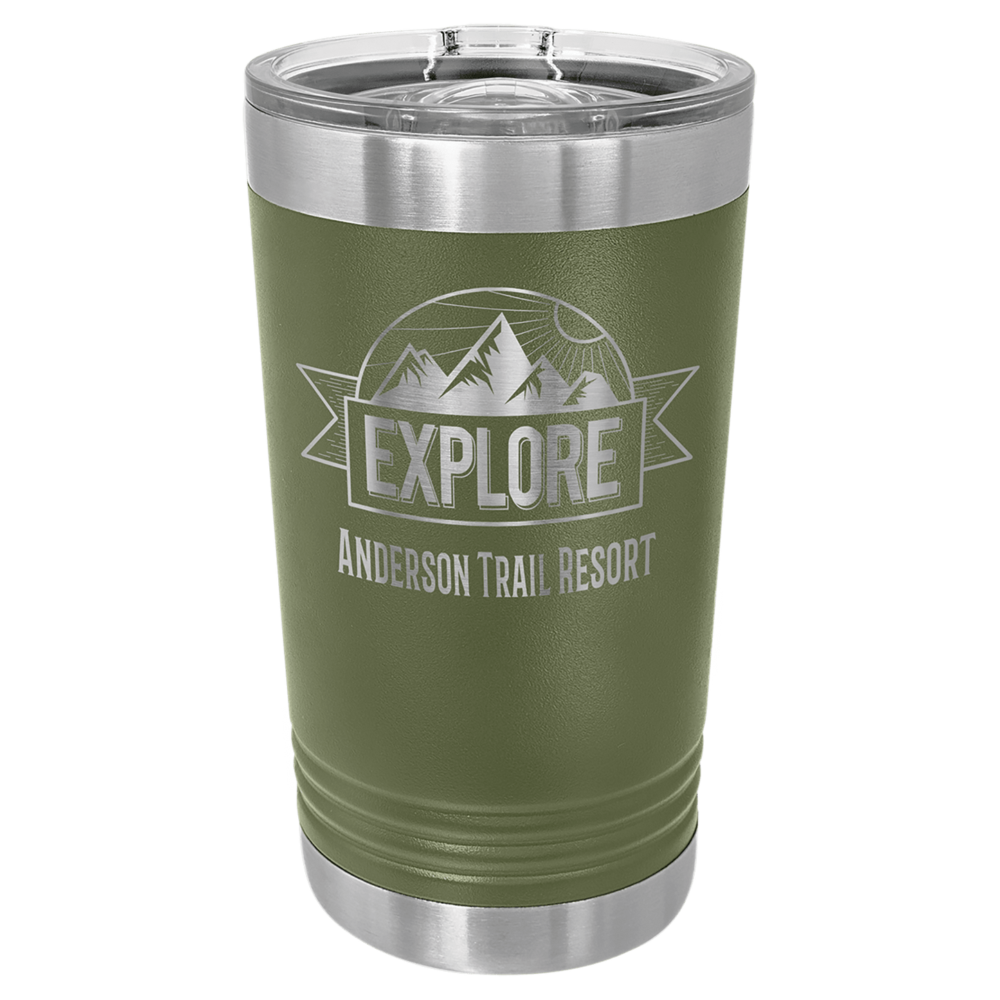 Polar Camel Olive Green 16 Oz. Pint With Slider Lid