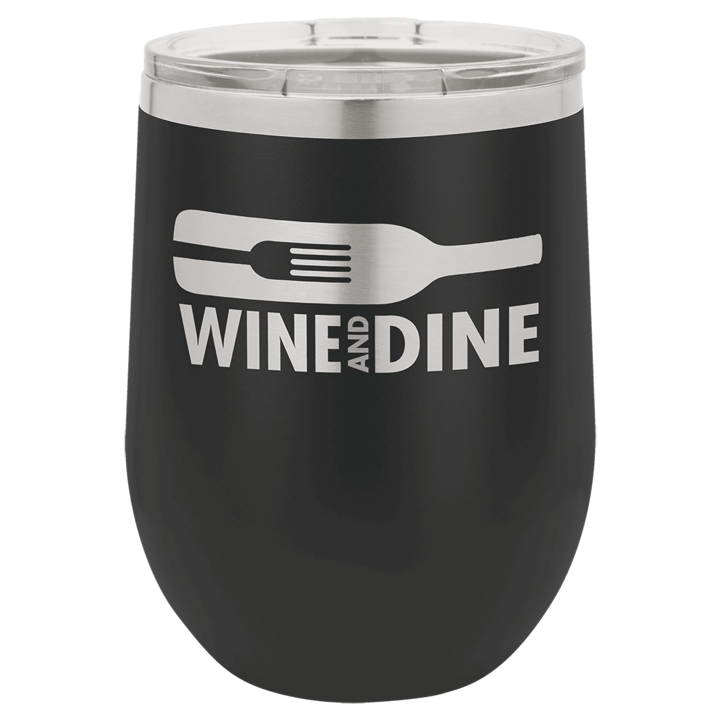 Polar Camel 12 Oz. Black Stemless Wine Tumbler With Standard Lid