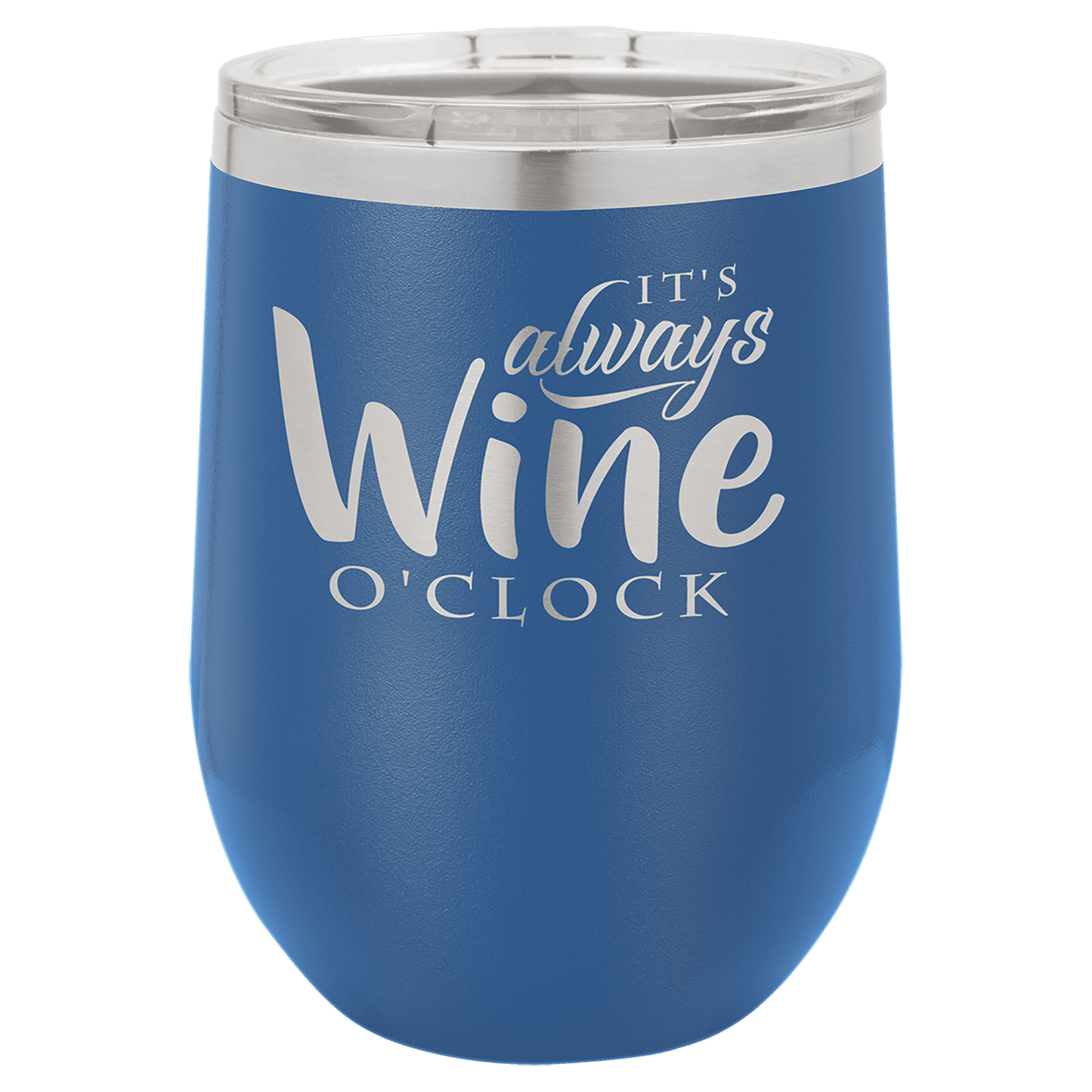 Polar Camel 12 Oz. Royal Blue Stemless Wine Tumbler With Standard Lid
