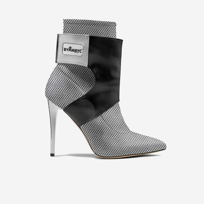 Limited Edition Vegan Stiletto Boots BYMANYC® New York Futurista Onyx