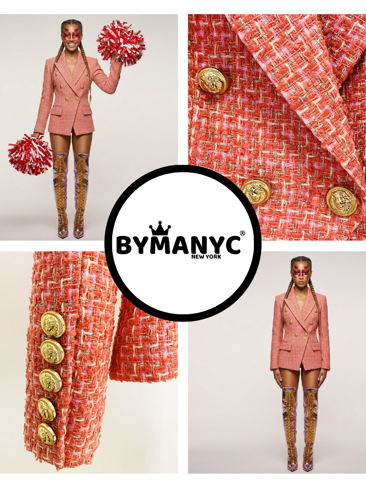 MADISON Tweed Double-Breasted Blazer | Luxury BYMANYC ® New York