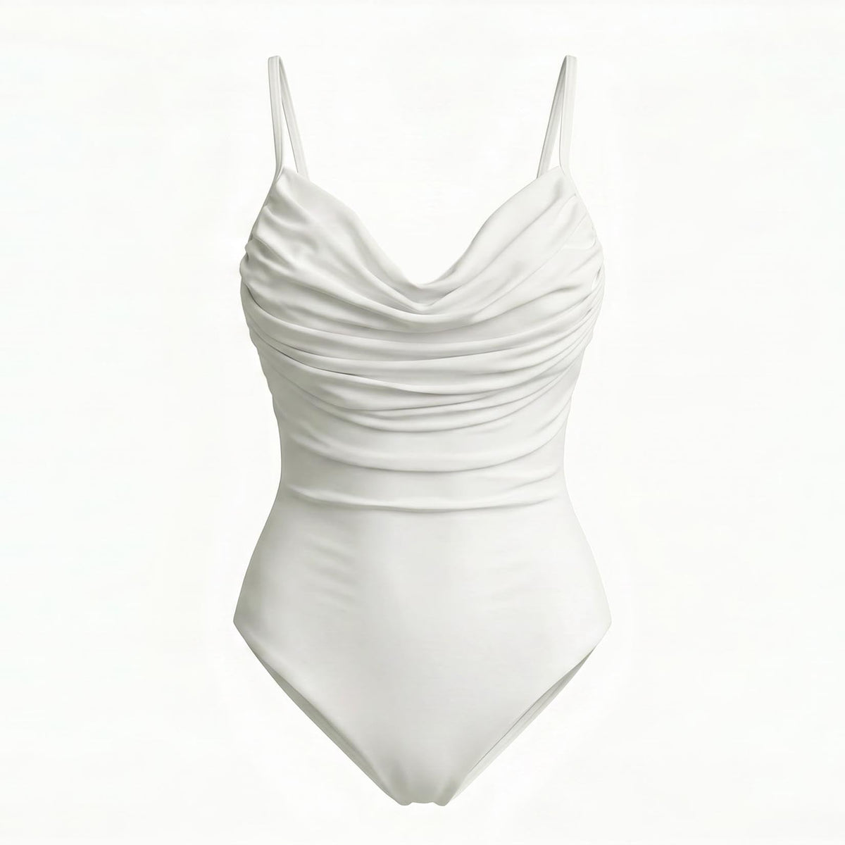 Manta Sculpting Plunge One-Piece Recycled Swimsuit in Off White