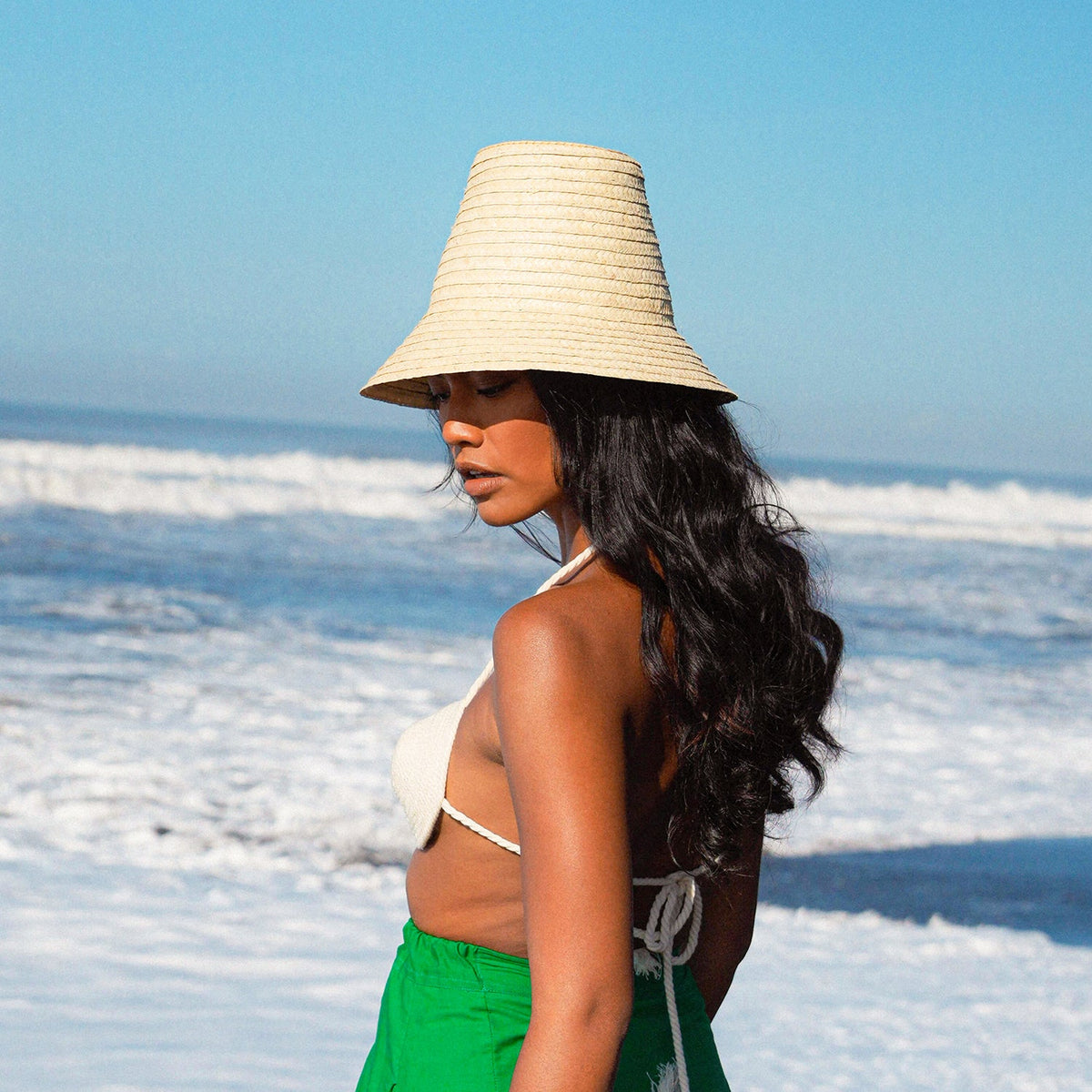 The Margo Palm Straw Hat in Beige