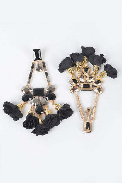 MEATPACKING Blossom Bling Rhinestone Party Drop Earrings: BYMANYC NY