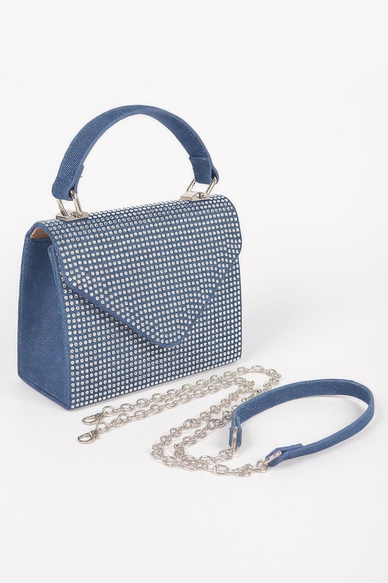 MEATPACKING Hot Fix Stone Denim Top Handle Bag: BYMANYC ® New York