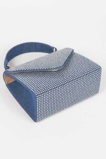 MEATPACKING Hot Fix Stone Denim Top Handle Bag: BYMANYC ® New York