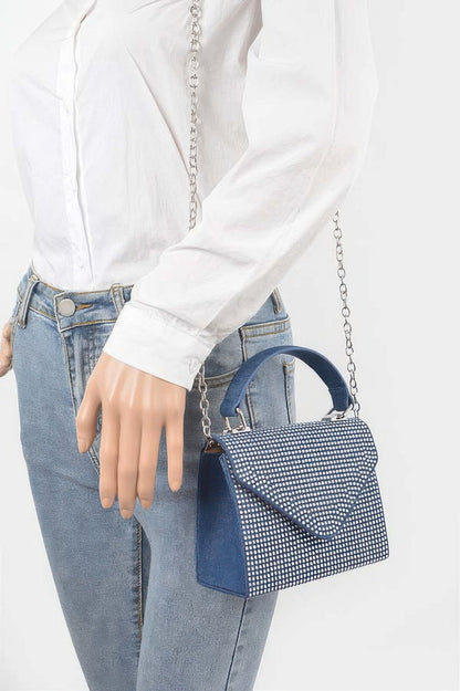 MEATPACKING Hot Fix Stone Denim Top Handle Bag: BYMANYC ® New York