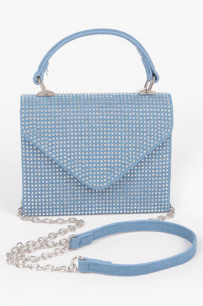 MEATPACKING Hot Fix Stone Denim Top Handle Bag: BYMANYC ® New York