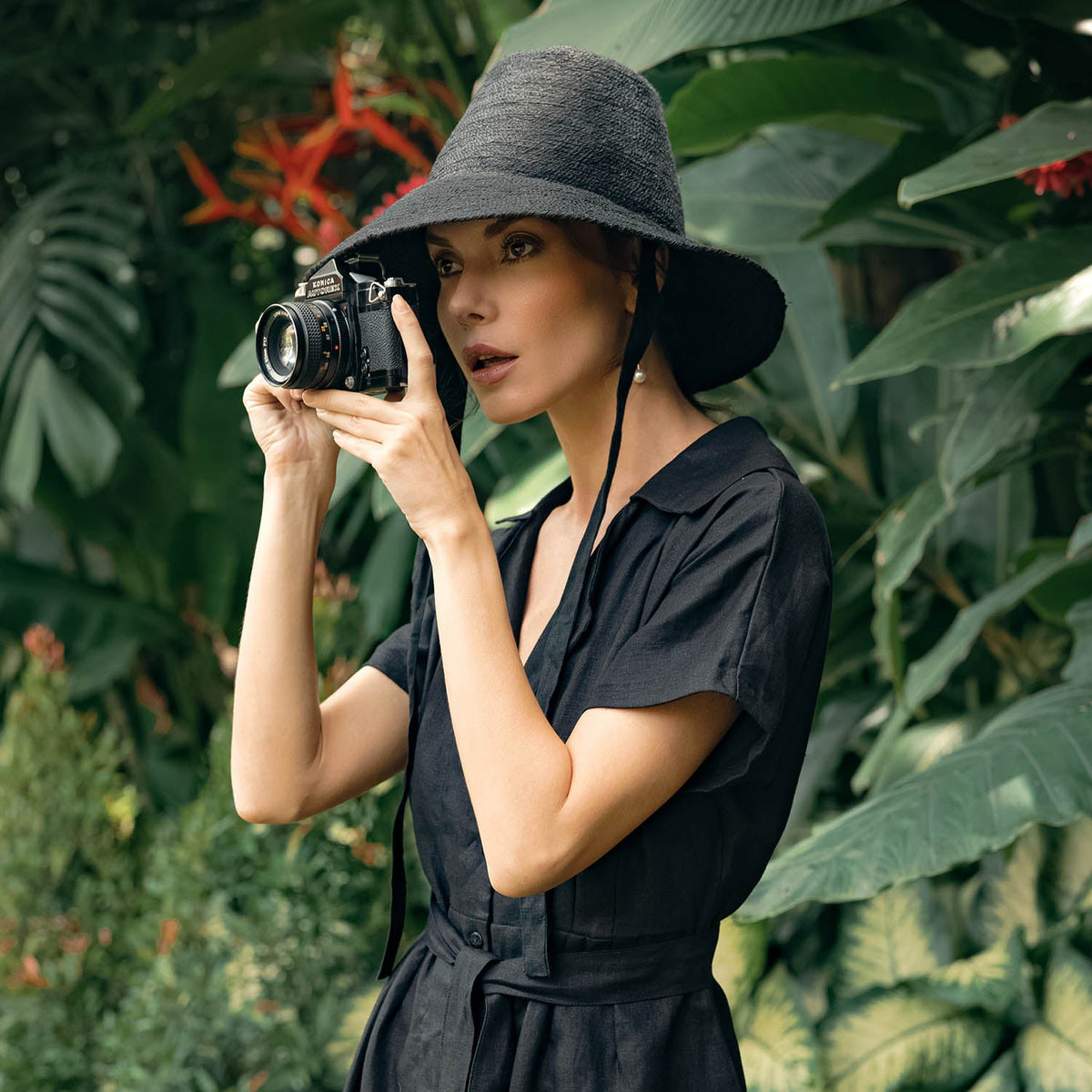 The Meg Jute Straw Hat in Black