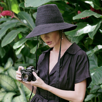 The Meg Jute Straw Hat in Black