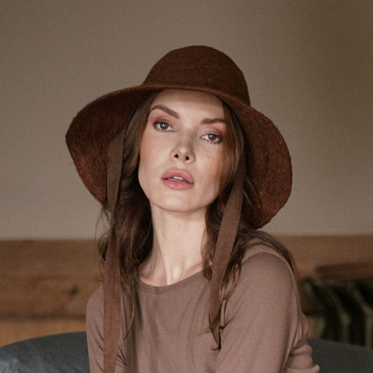 The Meg Jute Straw Hat in Burnt Sienna